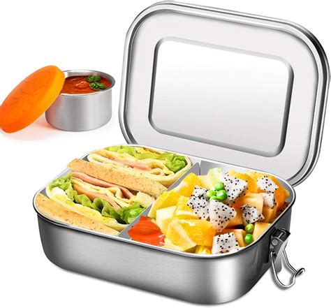 metal lunch box with containers|metal lunch box with compartments.